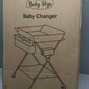Diaper Changing Table Portable with Wheels Foldable Diaper Station Organizer & Storage Rack Newborn and Baby (Light Grey)