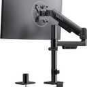ErGear Single Monitor Arm, Adjustable Desk Gaming Monitor Mount for 13-34 Screens, Up to 19.8 lbs, Enhanced Stability with Integrated C-Clamp, Upgraded Cable Management, VESA 75x75/100x100mm, Black