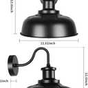 Solar Barn Light for Outside, Outdoor Wall Lights Solar Powered, Farmhouse Exterior Wall Sconce, Industrial Outside Lighting Fixture, Rustic Lantern Works with Gooseneck Barn Shed Garage Patio