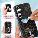 Toycamp for Samsung Galaxy A15 5G Case - Compatible with Magsafe Credit Card Holder Wallet Magnetic Cute Women Teen Girls Kawaii Girly Unique Sun Moon Design Phone Cover for Galaxy A15 5G