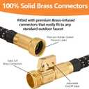 25ft Garden Hose – 2026 Upgarded Expandable Garden Hose w/10 Pattern Thumb Spray Nozzle, 650psi Pure Brass 3/4” Fittings – Lightweight, Durable, and Kink-Free(Black Rose Gold)