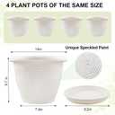 Plastic Flower Pots Planters For Indoor Plants, 4 Pack 14 Inch White Plant Pots With Drainage Hole & Tray, Modern Decorative Large Plant Pot With Saucer For Indoor Outdoor Plants Garden House Planter