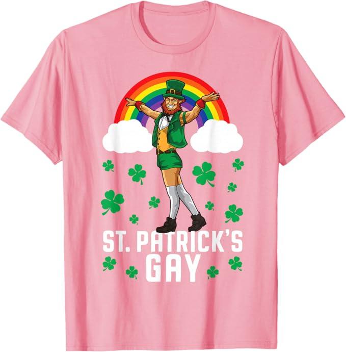 St. Patrick's Gay Leprechaun In Sexy Stockings and Shorts T-Shirt, S