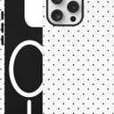 Jusy Compatible with MagSafe Polka Dot Case for iPhone 15 Pro Max, Cute Aesthetic Polka Dots Magnetic Phone Case, Soft TPU and Hard PC Protective Phone Cover for Women Girls (Matte) - White
