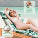EverPine Outdoor Chaise Lounge Chair Cushion 74.4 x 22.8 x 4.7 Inch, Patio Lounge Chair Replacement Cushion with Ties, Thick Cotton Pool Recliner Cushion for Outdoor Furniture (Hawaii Style)