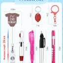 Plifal Nurse Pen Set Badge Reel Holder Accessories Clip - Retractable Mini Nursing Ball Pen Permanent Marker Highlighter Light Penlight Small Flashlight Work Student Office Hospital Moment