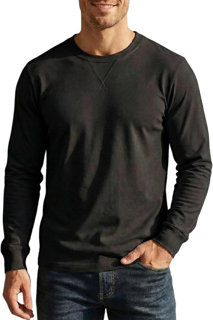 Men's 100% Cotton T-Shirt Solid Color Crewneck Tee for Everyday Wear Pre-Shrunk Casual Basic Top (M)