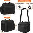 opux Tactical Lunch Box for Men, Black Mens Insulated Lunch Bag for Adult, Leakproof Soft Lunch Cooler with MOLLE Mesh Side Pockets, Multicam Heavy Duty Lunchbox Pail for Work Women, Large, 18 Cans