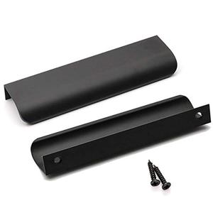 goldenwarm 1 Pack Black Cabinet Handles 5 Inch Finger Pulls for Cabinets Black Edge Pulls for Dresser Drawers Modern Kitchen Hardware, Aluminum Alloy