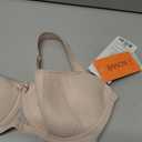 Rosme Women's Balconette Bra with Push Up Effect â€“ Plus Size Sexy Lace Demi Half Cup Bra â€“ Lightly Padded Underwired Low Cut Mesh Design Grand, Beige, Size 36C