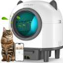 OROLEY Self Cleaning Litter Box, Automatic Litter Box,Odor Control Robot, Cat Ears Design,APP Real-Time Monitor, Cat Litter-Boxs for Multiple Cats,Infrared Safety Sensor, with 1 Trash Bag, 21.89"L x 20.16"W x 23.23"H