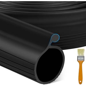 16.5 FT Garage Door Bottom Seal Rubber 0.35" Big P Bulb Bottom Garage Weather Stripping for Single Channel, Flexible Weatherproof Replacement Strip Seal Fits 16.5FT Wide, Black