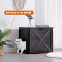 Dwanton Cat Litter Box Furniture Hidden, Cat Litter Box Enclosure, Reversible Entrance Can Be on Left or Right Side, Indoor Cabinet, Wooden Washroom, End Table, Nightstand, Dark Gray, 23.6" L
