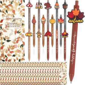 Ctosree 40 Sets Friendsgiving Party Favors Bulk Thanksgiving Fall Pens with Maple Leaf Bookmarks Turkey Pens Thanksgiving Gifts for Friends Families Coworkers Employee Holiday Office Party Souvenirs