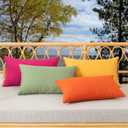 Kevin Textile Pack of 2 Outdoor Waterproof Pillow Covers Spring Decorative Farmhouse Throw Pillow Covers Couch Pillow Covers Spring for Patio Tent Bed Sofa Living Room 18x18 Inch Sage Green