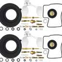 2-Pack Carburetor Carb Rebuild Repair Kits with Float Diaphragm Replacement for Honda VT1100 VT 1100 1997-2005