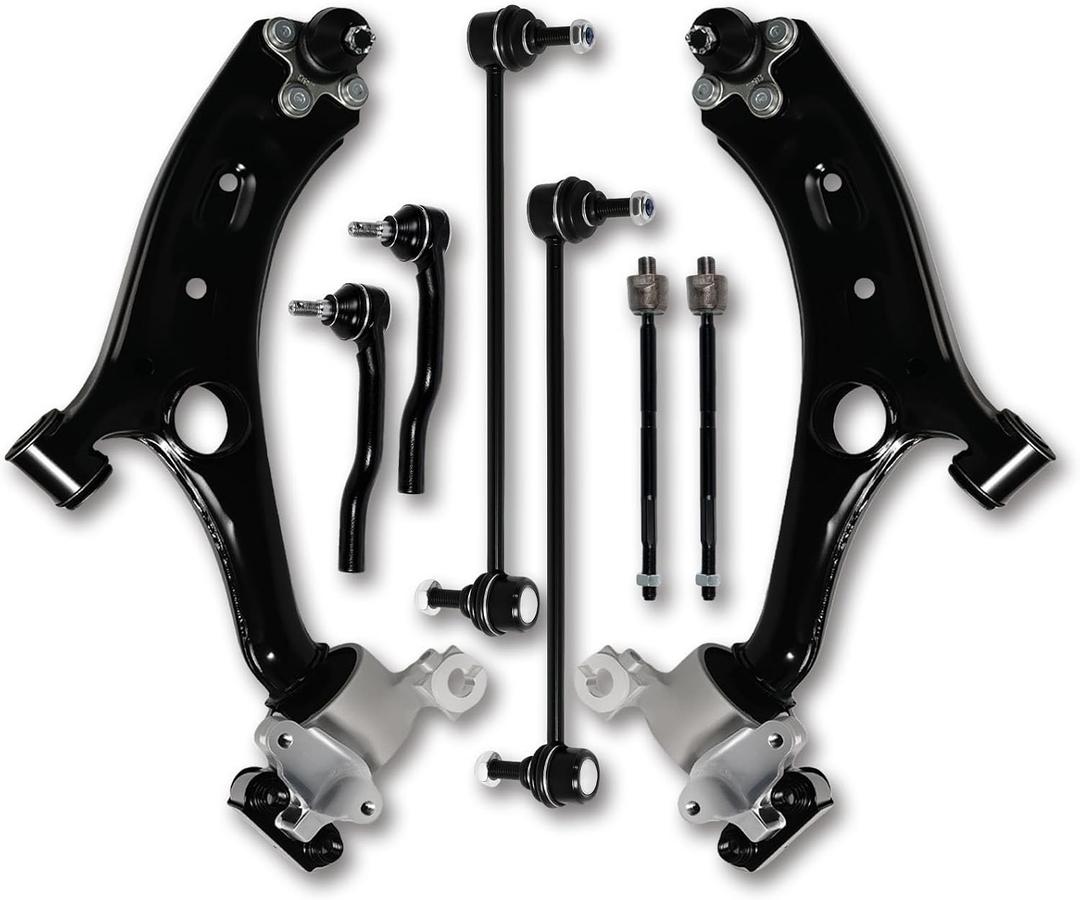 8Pcs Front Lower Control Arm, Inner Outer Tie Rod, Sway Bar Link Kit Compatible with 2017-2022 Honda CR-V, Replaces CMS601054 CMS601055 K750908 EV801486 ES801495 ES801496