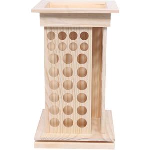 104-Hole Wooden Essential Oil Display Rack, 8 Tiers Rotating Pine Organizer for Home, Beauty Salon, Perfume Store, Hold 5ml & 15ml Bottles, Space-Saving Countertop Holder, Easy Access, 9.44*15.74in