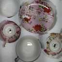 BTaT- Tea Cups and Saucers Set of 6, Floral (8oz) Porcelain Cups for Tea Part, Rose (Multicolor)
