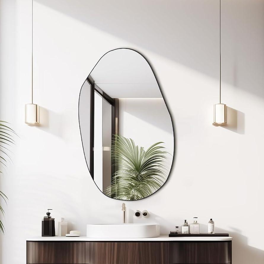 34"x21" Irregular Wall Mirror, Frameless