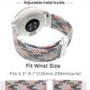 Abanen Braided Elastic Loop Watch Bands for Garmin Venu 2S / Venu 3S/ Vivoactive 4S / Vivomove 3S, 18mm Elastic Soft Stretchy Nylon Quick Dry Women Wristband Strap for Forerunner 255s/265S