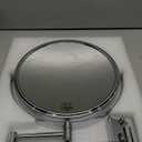 Gospire 9" Large Size Wall Mount Magnifying Mirror with 1X/10X Double-Sided, 360 Swivel Chrome Polished Extendable Cosmetic Vanity Round Shaving Bathroom Magnification Mirror for Men and Women (9"L x 9"W, Silvery)