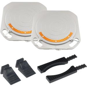 Low Profile Wheel Alignment Turn Plates Wheel Aligner System Turntables Radius Plates,Brass Dial Measurements,4 Ton Load Capacity for Alignment Scissor Lift 4-Post Lift