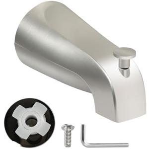 Slip On Tub Spout with Diverter, for 1/2" Copper Pipe, Compatible with Kohler GP85556 Bath Tub Spout, Bathroom Bathtub Tub Faucet Replacement, with 5/32" Hex Wrench (Brushed Nickel)