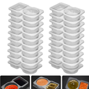 20 Set Reusable Snack Containers, 2-Compartment Dipping Containers with Lid for Refrigeration, Portion Control, Outdoor Takeaway Sauce Dip Case