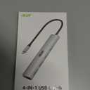 Acer USB C Hub, 10Gbps Type C Splitter with 4 USBC 3.2 Port, High Speed Type C Multiport Adapter for MacBook Air/Pro, iPhone 16/15, iPad, Surface Pro and More Not Support Charging or Video Output.