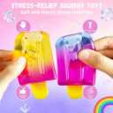 Ice Cream Squeeze Squishy, Slow Rising Sensory Fidget Toy, Soft & Stretchy Ice Cream Cone Squishy Pack for Stress Relief, Summer Sensory Toys Easter Basket Stuffers Party Favors for Kids Adults(2pcs)