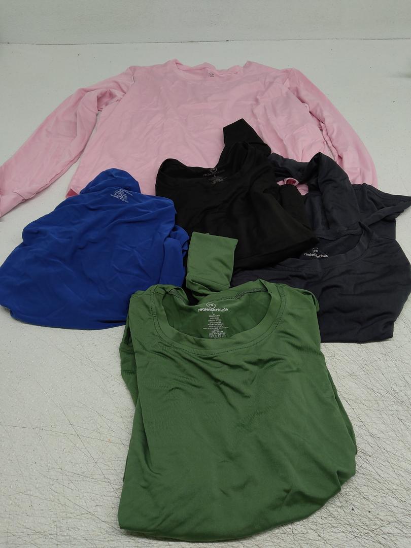 Real Essentials 5 Pack: Women's UPF 50+ Quick Dry Fit Sun Shirts Long Sleeve UV SPF Hiking Top Outdoor L