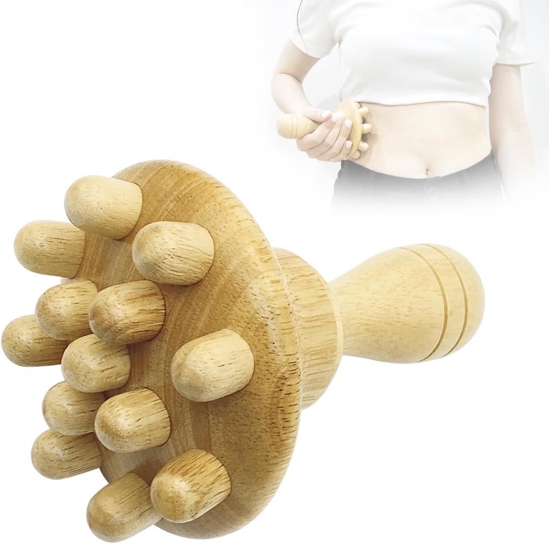 Wood Therapy Massage Tool Wooden Lymphatic Drainage Massager One-Handed Body Sculpting Tools,Physical Therapy Tools, Muscle Scraping Tool,Gua Sha Wood Therapy Tool-5.5 * 4.3 inches (1 Piece Set)