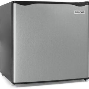 Igloo 1.6 Cu.Ft Mini Fridge with Freezer - Single Door Compact Refrigerator with Glass Shelves for Homes, Dorms & Offices - Keep Drinks & Frozen Foods Cool with Temperature Control Fridge - Platinum