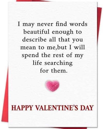 Beixian Funny Valentines Day Card for Husband Wife Boyfriend Girlfriend, Sweet Valentine's Day Cards Gifts for Men Women Him Her 2 Pack