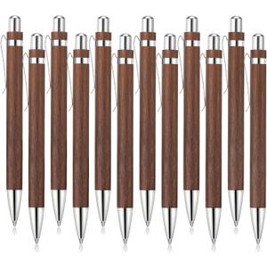 12 Pcs Bamboo Pens Back to School Gifts Engraving Wooden Ballpoint Pens First Day of School Teacher Must Have for Writing Office Staff Employee(Classic Color)