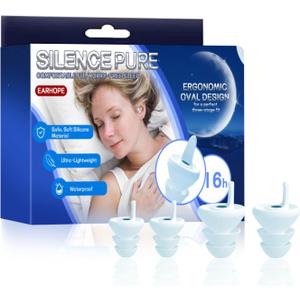 Ear Plugs for Sleeping 3D Oval Noise Cancelling Design (35dB), Ideal for Side Sleepers - 2 Pairs (S + M/L)