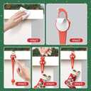 12 Pack Christmas Garland Hangers & Hooks - Reusable Silicone Adhesive Straps for Mantle, Fireplace, Stairways Decoration | Stretchable Wreath Ties & Stocking Holder (Red)