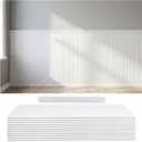 QUTREY Wainscoting Panels White 12 Pack, Board and Batten Wall Panel kit Panels Cover 39.6x117.6 Inch, 3D Wall Panels for Interior Wall Decor, TV Background, Living Room, Office