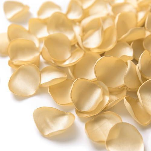 Ling's moment Rose Petals, Silk Flower Petals for Wedding/Aisle/Flower Girl Baskets/Table Centerpiece Décor,etc.Gold 200pcs
