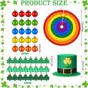 Skylety 46 Pcs St. Patricks Day Tree Ornaments Shamrock Ornaments Green Irish Hat Topper Decorations Rainbow Ball Colorful Tree Skirt Hanging Decor for Saint Patty's Spring Party