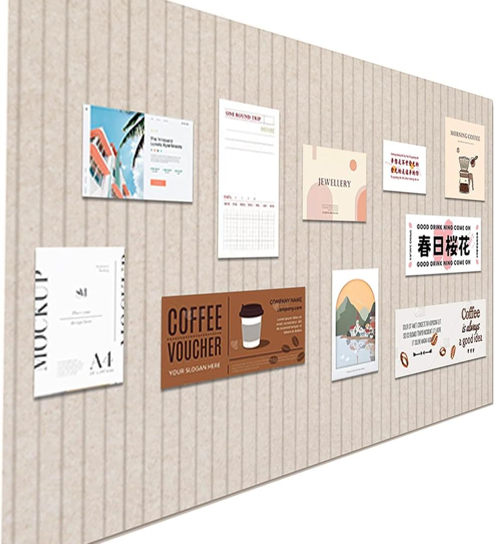 Large Felt Wall Tiles Cork Boards for Office Cubicle, 35"x23.6" Felt Bulletin Board Tiles Pin Board for Walls Home Decor, Noise Reduction Boards Panels for Photos Memos, 6-Pack, Dark Camel