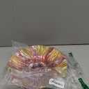 MUMTOP 26 Inch Height Glass Birdbath Birdfeeder with Metal Stake Garden Outdoor Red