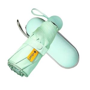 Mini Travel Umbrella for Purse With Case, UV Protection for Sun, Lightweight Small Umbrella for Backpack,Tiny Portable folding compact Umbrellas for Women Girls Boys (Green)