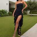 Women Fashion Sexy Personality Wrapped Chest Irregular Dress. Size  L