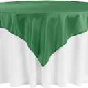 RCZ Decor Luxurious Emerald Green Square Satin Table Overlay - 54" (1 Piece) - Stunning Satin Material, Perfect for Elegant Occasions & Events