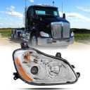 Headlights Competible with Kenworth T680 2013-2021 Replacement Right Passenger Side [Included All Bulbs] DOT SAE Approved Projector Low Beam Reflecting High Beam Headlights Assembly