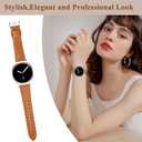 Genuine Leather Band Compatible with Samsung Galaxy Watch 8 40mm/44mm/ 8 Classic 46mm 2025 Only,Soft Wristband Stylish and Comfortable Replacement Strap for Women Men,Brown