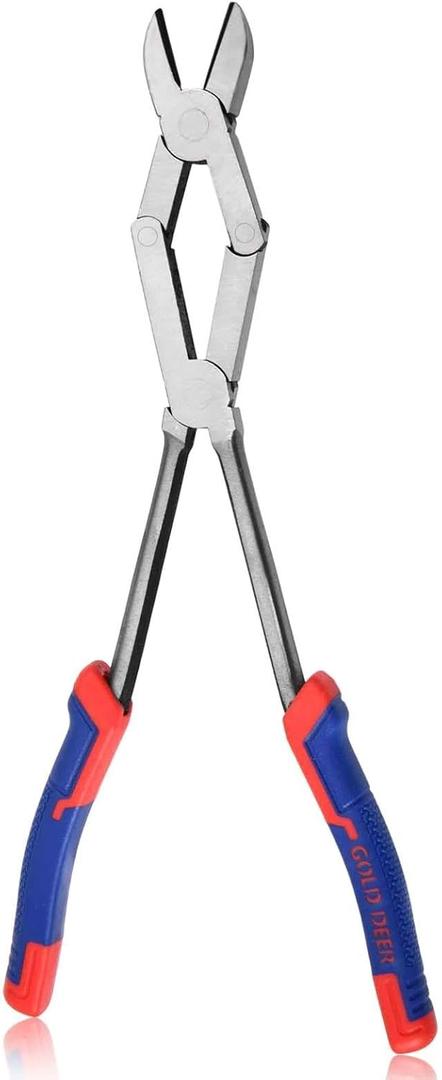 13Inch Long Reach XL Dual Pivot Wire Cutting Pliers Double-Joint Side Cutters Compound Action Cutting Pliers Diagonal Cutters Extra Long Plier for Hard to Reach Narrow Spaces