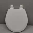 BEMIS 500EC 390 Toilet Seat with Easy Clean & Change Hinges, 1 Pack Round, Cotton White